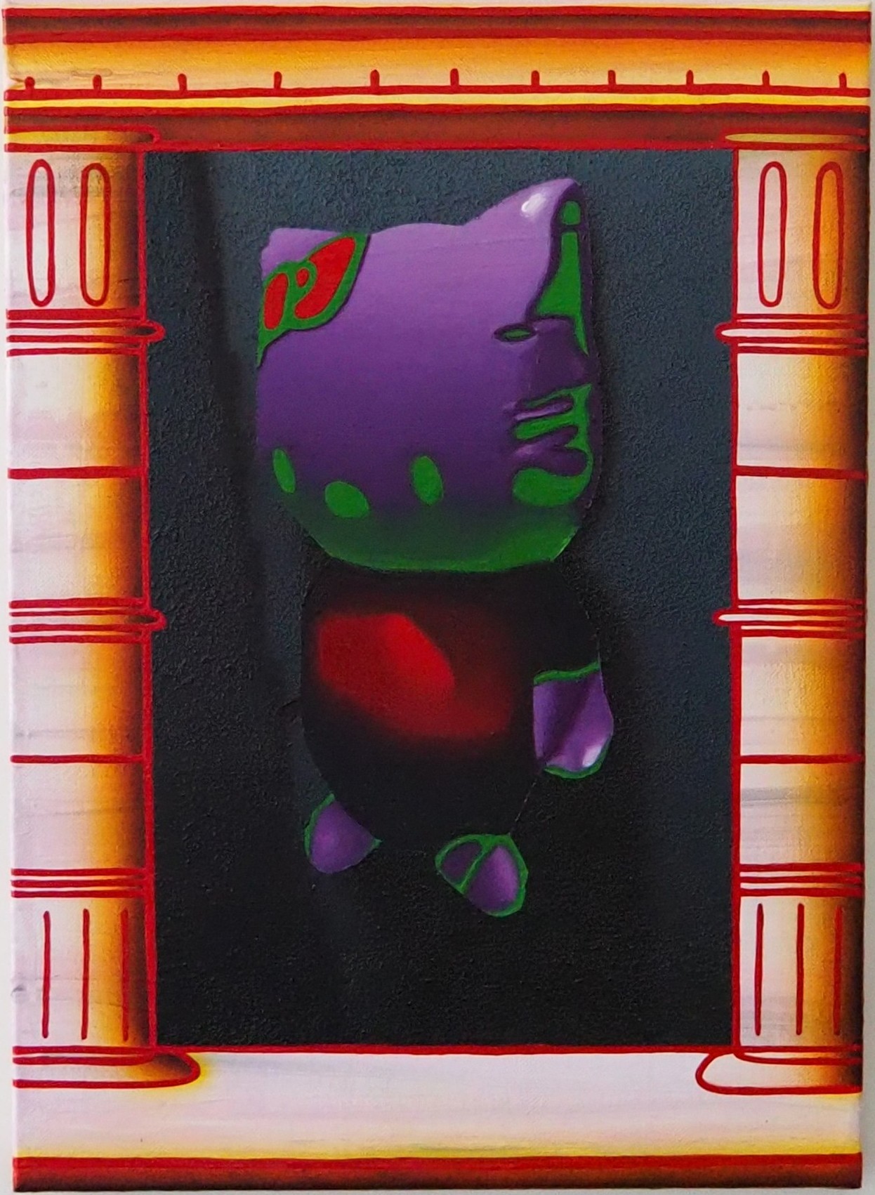Dooming chatton, acrylique et huile sur toile, 33 x 46 cm, 2024, crédit photo hugo laouchet